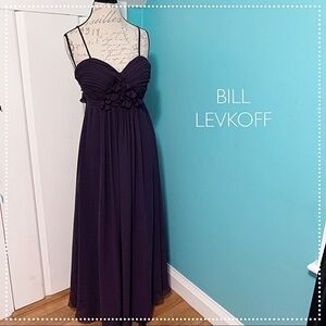 Bill LEVKOFF Eggplant Chiffon Gown